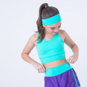 Conjunto de short duplo verde água