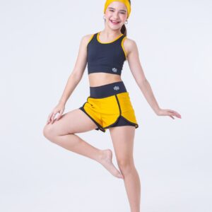 Conjunto de short duplo dourado