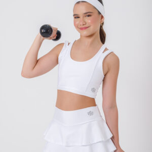 Conjunto de short saia babados branco