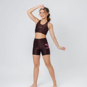 Conjunto de short e top marrom
