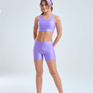 Conjunto de short e top lilás
