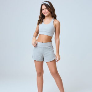 Conjunto de short duplo cinza