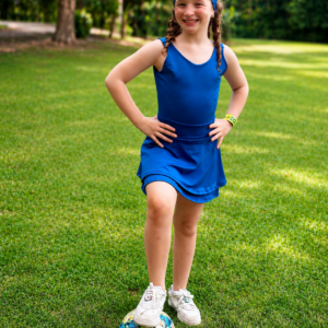 Vestido com short azul