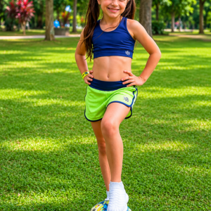 Conjunto de short duplo azul e verde