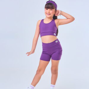 Conjunto short e top roxo