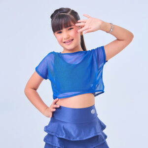 Cropped tule azul bic