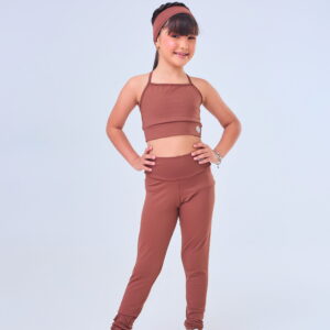 Conjunto legging e top marrom