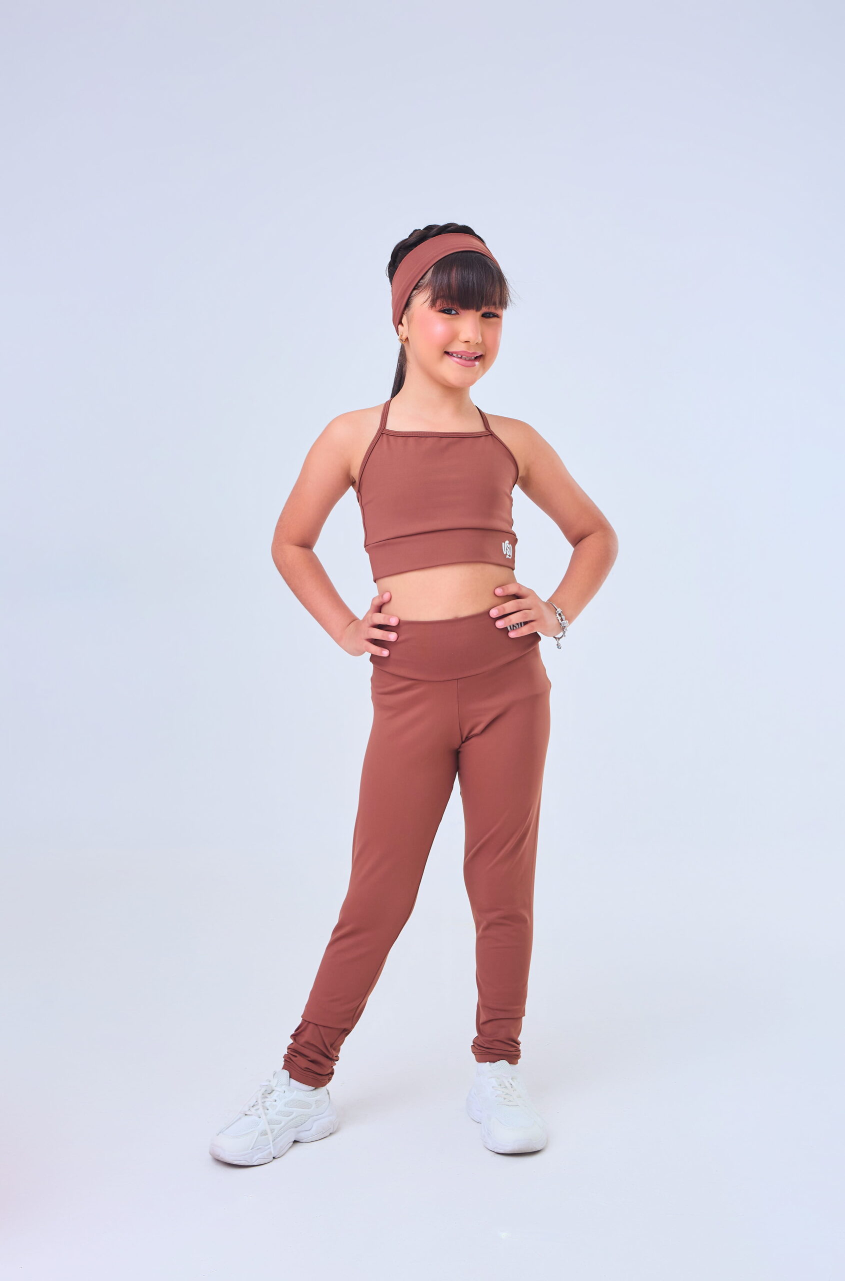 Conjunto legging e top marrom